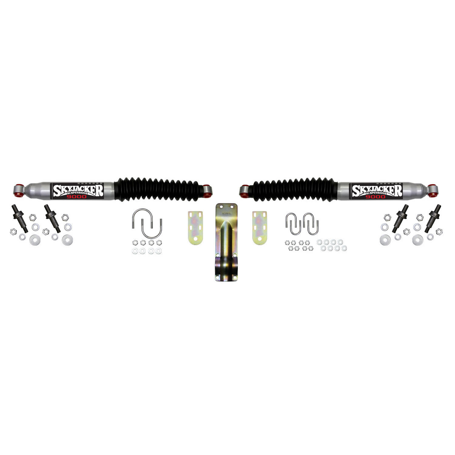 Skyjacker Dual Steering Stabilizer Kit, Silver with Black Boot