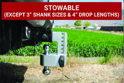 Weigh Safe 180 Hitch - Drop Hitch w/Chrome Combo Ball - 4" Drop for 2" Shank CTB4-2, view 4