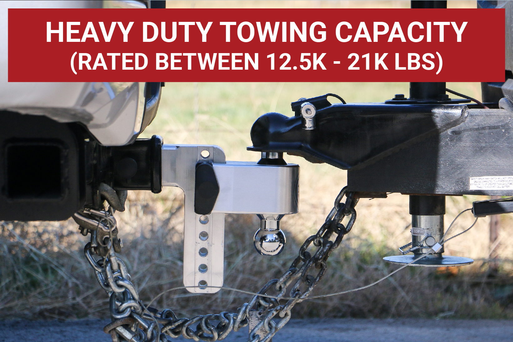 Weigh Safe Weigh Safe 180 Hitch - Drop Hitch w/Chrome Combo Ball - 8" Drop for 2" Shank CTB8-2