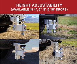 Weigh Safe 180 Hitch - Drop Hitch w/SS Combo Ball - 8" Drop 2" Shank w/Hitch Pin LTB8-2-KA, view 3