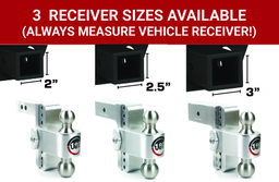 Weigh Safe 180 Hitch - Drop Hitch w/SS Combo Ball - 8" Drop 2" Shank w/Hitch Pin LTB8-2-KA, view 5