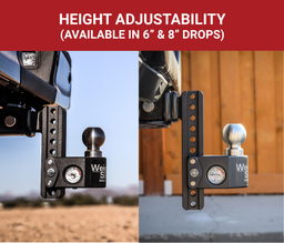 Weigh Safe Steel Weigh Safe Adjustable Drop Hitch - 6" Drop & 2.5" Shank w/Hitch Pin Lock SWS6-2.5-KA, view 3