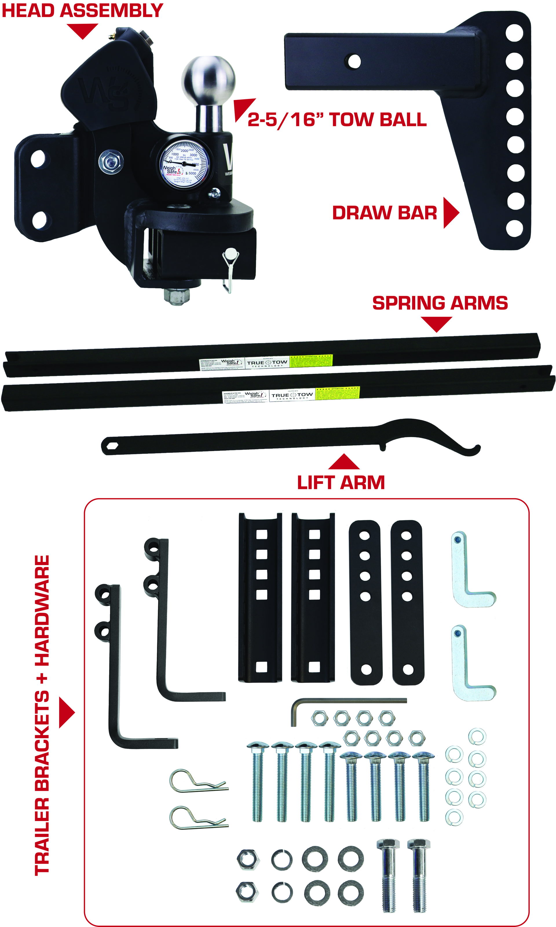 Weigh Safe Weigh Safe TrueTow Middleweight WDH - 6" Drop, 2" Shank - 8,500 GTW TTMW6-2