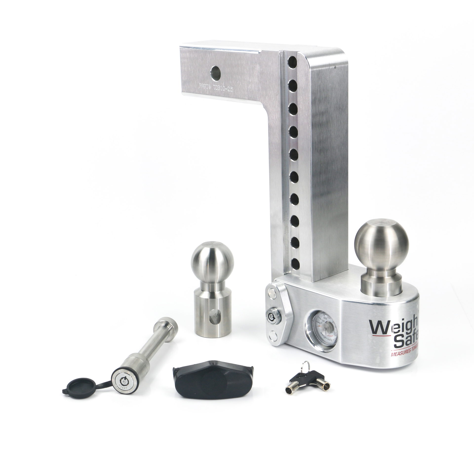Weigh Safe Weigh Safe Weigh Safe Adjustable Drop Hitch - 10" Drop for 2.5" Shank w/Hitch Lock Pin WS10-2.5-KA