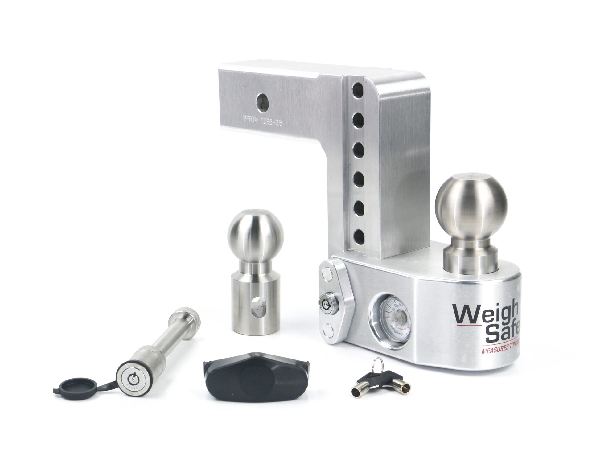 Weigh Safe Weigh Safe Weigh Safe Adjustable Drop Hitch - 6" Drop for 2.5" Shank w/Hitch Lock Pin WS6-2.5-KA