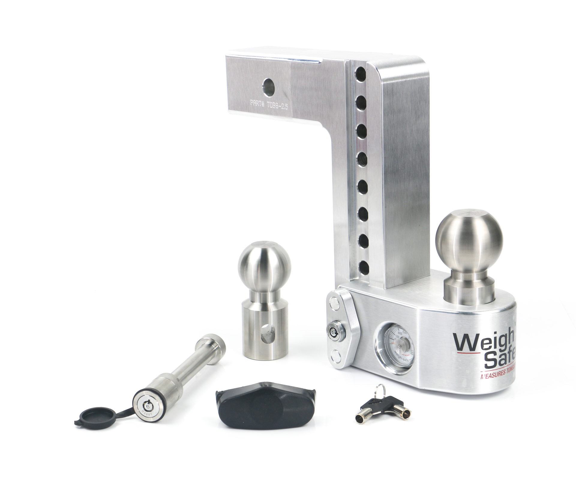 Weigh Safe Weigh Safe Weigh Safe Adjustable Drop Hitch - 8" Drop for 2.5" Shank w/Hitch Lock Pin WS8-2.5-KA