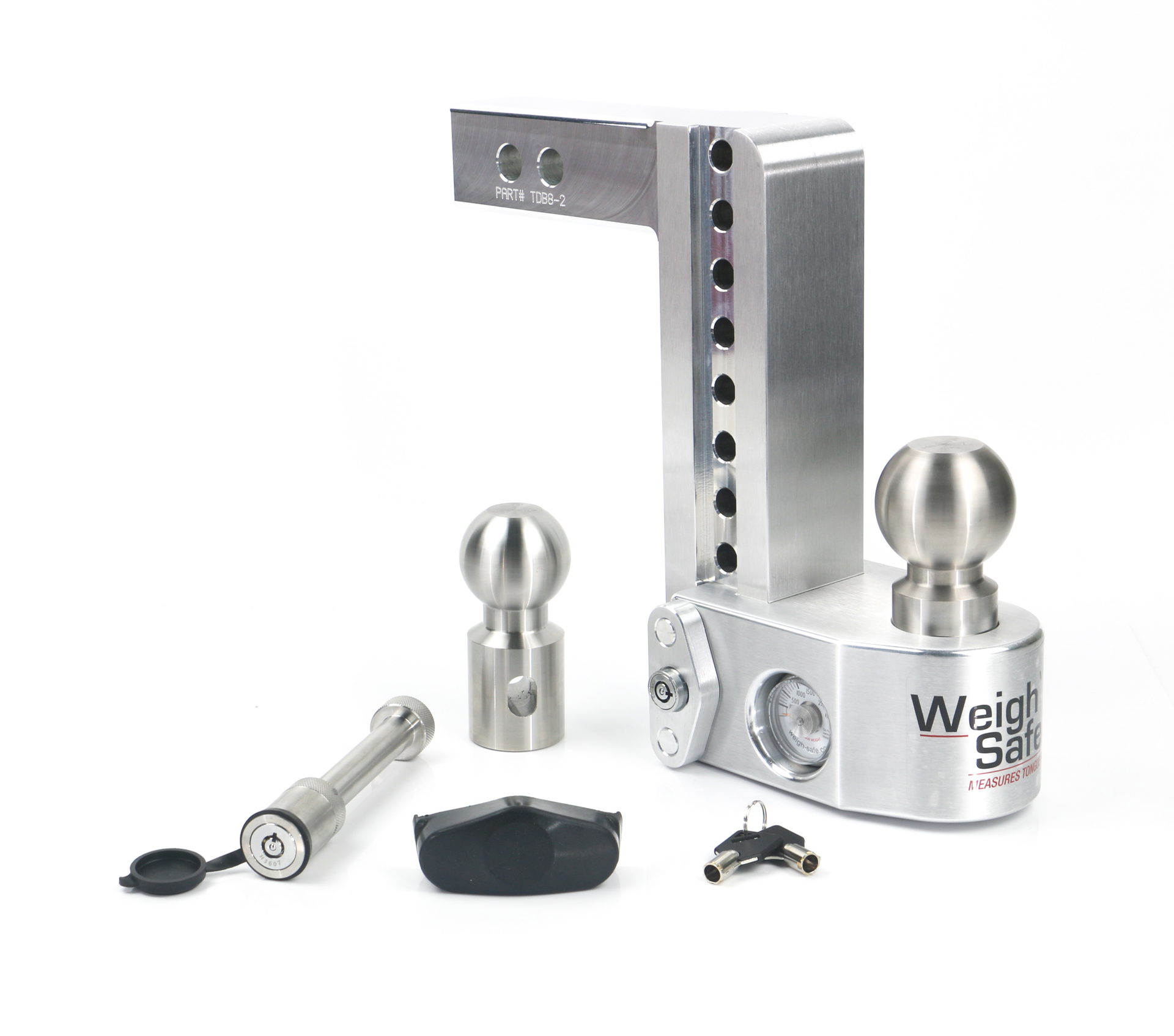 Weigh Safe Weigh Safe Weigh Safe Adjustable Drop Hitch - 8" Drop for 2" Shank w/Hitch Lock Pin WS8-2-KA